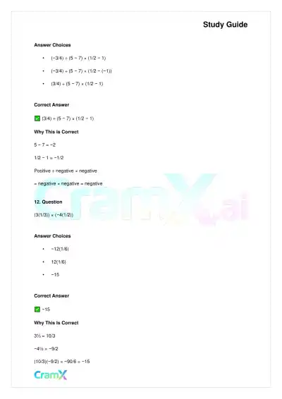 Basic Math and Pre-Algebra - Integers and Rationals - Page 7 preview image