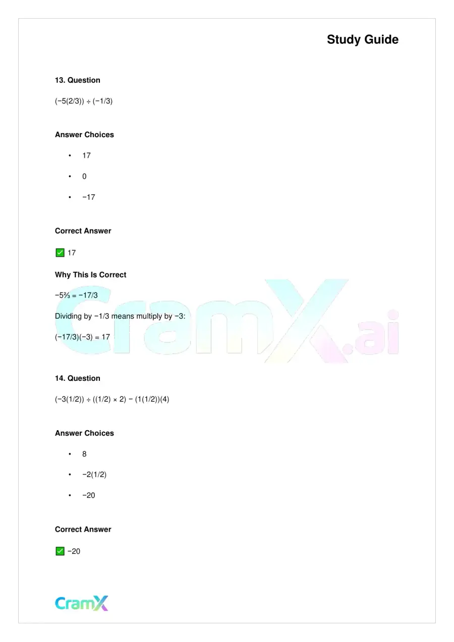 Basic Math and Pre-Algebra - Integers and Rationals, page 8