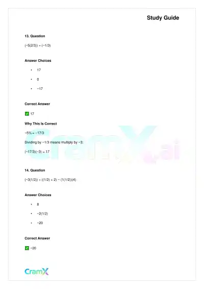 Basic Math and Pre-Algebra - Integers and Rationals - Page 8 preview image