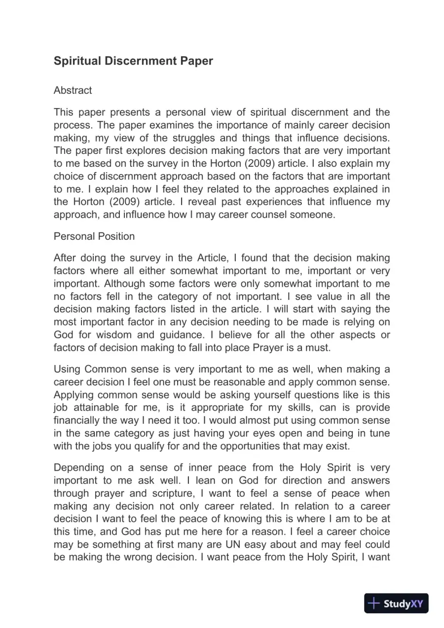 Spiritual Discernment and Vocational Counselling paper, page 3
