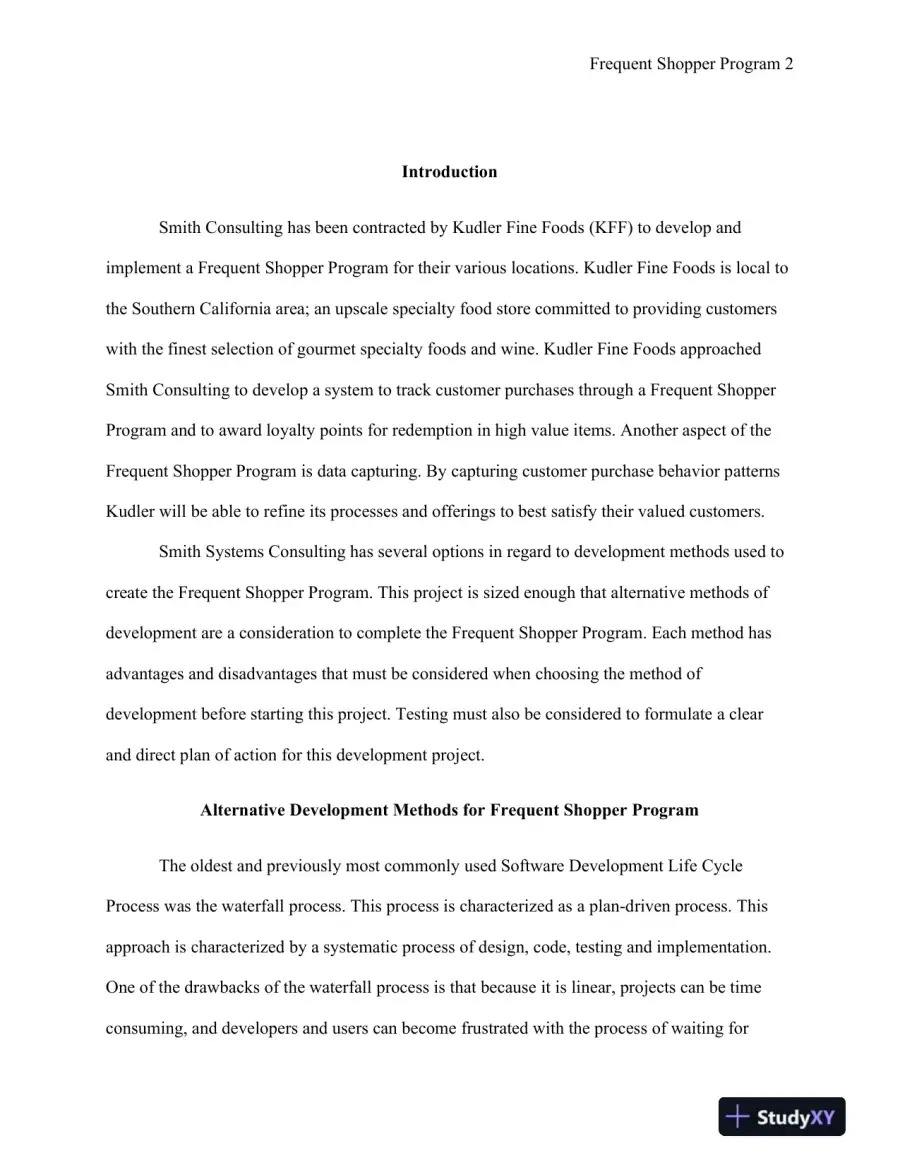BSA385 � Introduction to Software Engineering : Frequent Shopper Program, page 3