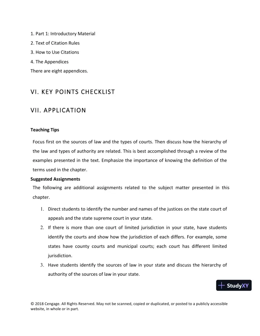 Lecture Notes For Legal Research, Analysis, and Writing, 14th Edition, page 10