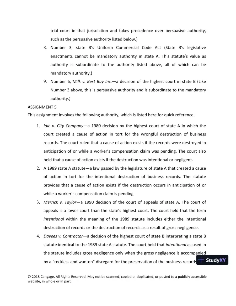 Lecture Notes For Legal Research, Analysis, and Writing, 14th Edition, page 18