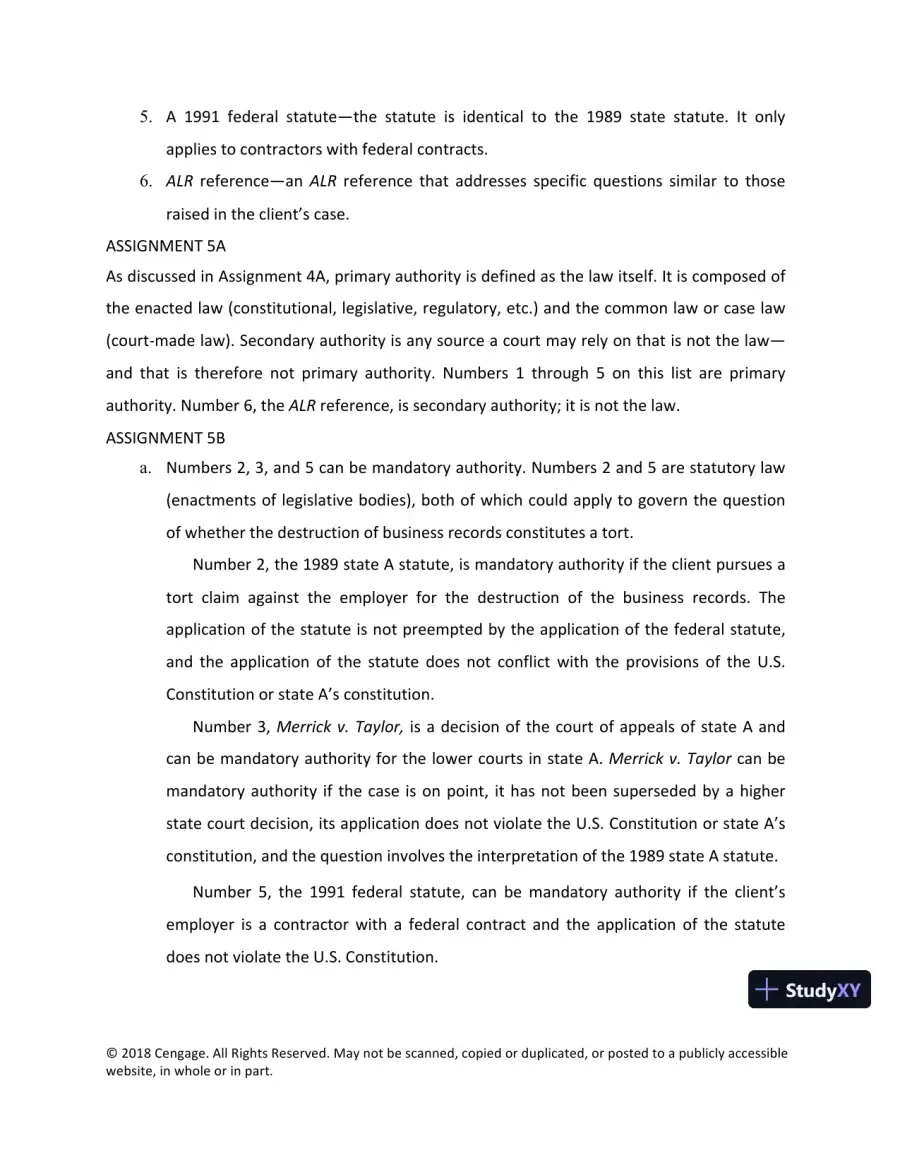 Lecture Notes For Legal Research, Analysis, and Writing, 14th Edition, page 19