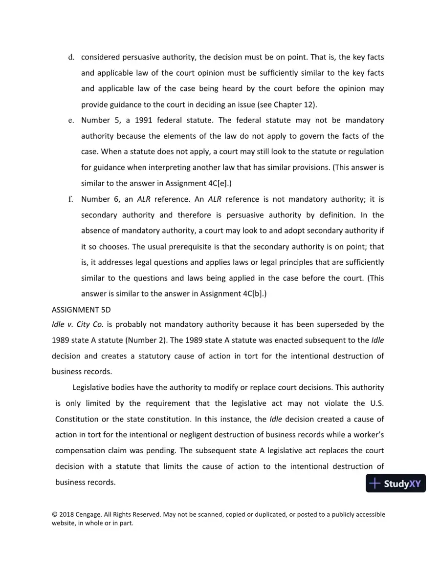 Lecture Notes For Legal Research, Analysis, and Writing, 14th Edition, page 21