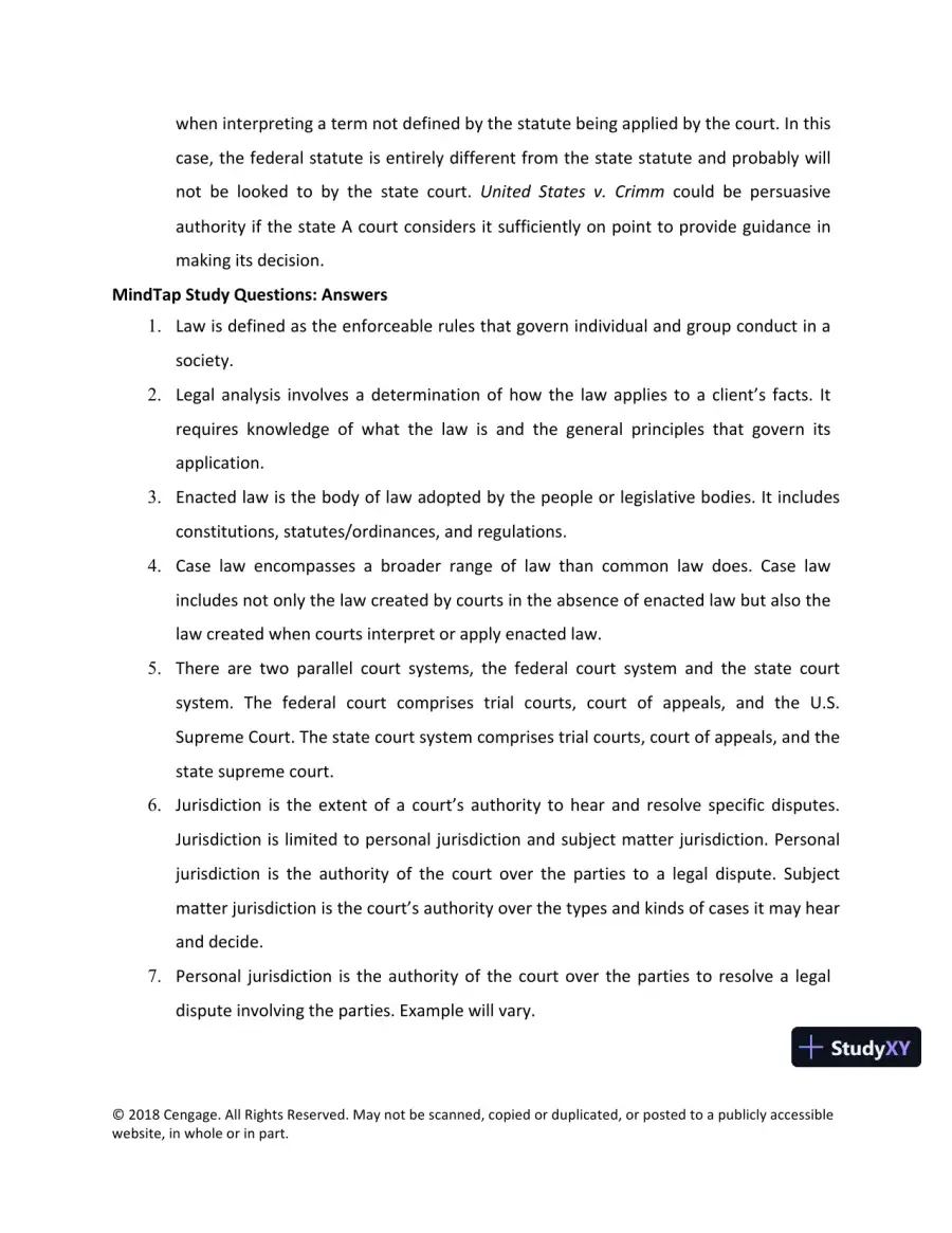 Lecture Notes For Legal Research, Analysis, and Writing, 14th Edition, page 29