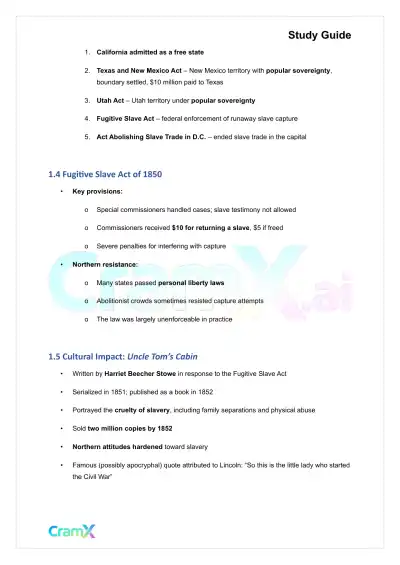 U.S. History I - From Compromise to Crisis - Page 2 preview image