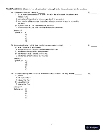 Principles of Human Physiology 4th Edition Test Bank - Page 15 preview image