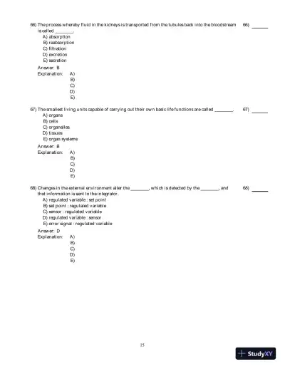 Principles of Human Physiology 4th Edition Test Bank - Page 16 preview image