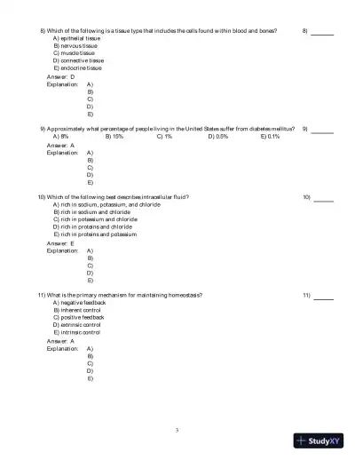 Principles of Human Physiology 4th Edition Test Bank - Page 4 preview image