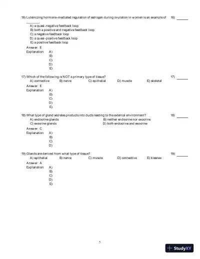 Principles of Human Physiology 4th Edition Test Bank - Page 6 preview image