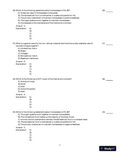 Principles of Human Physiology 4th Edition Test Bank - Page 7 preview image