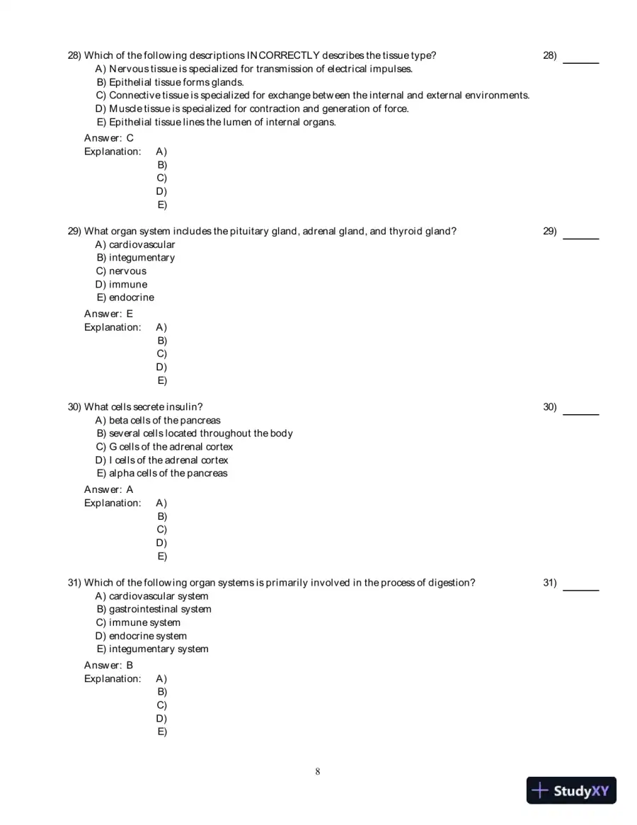 Principles of Human Physiology 4th Edition Test Bank, page 9