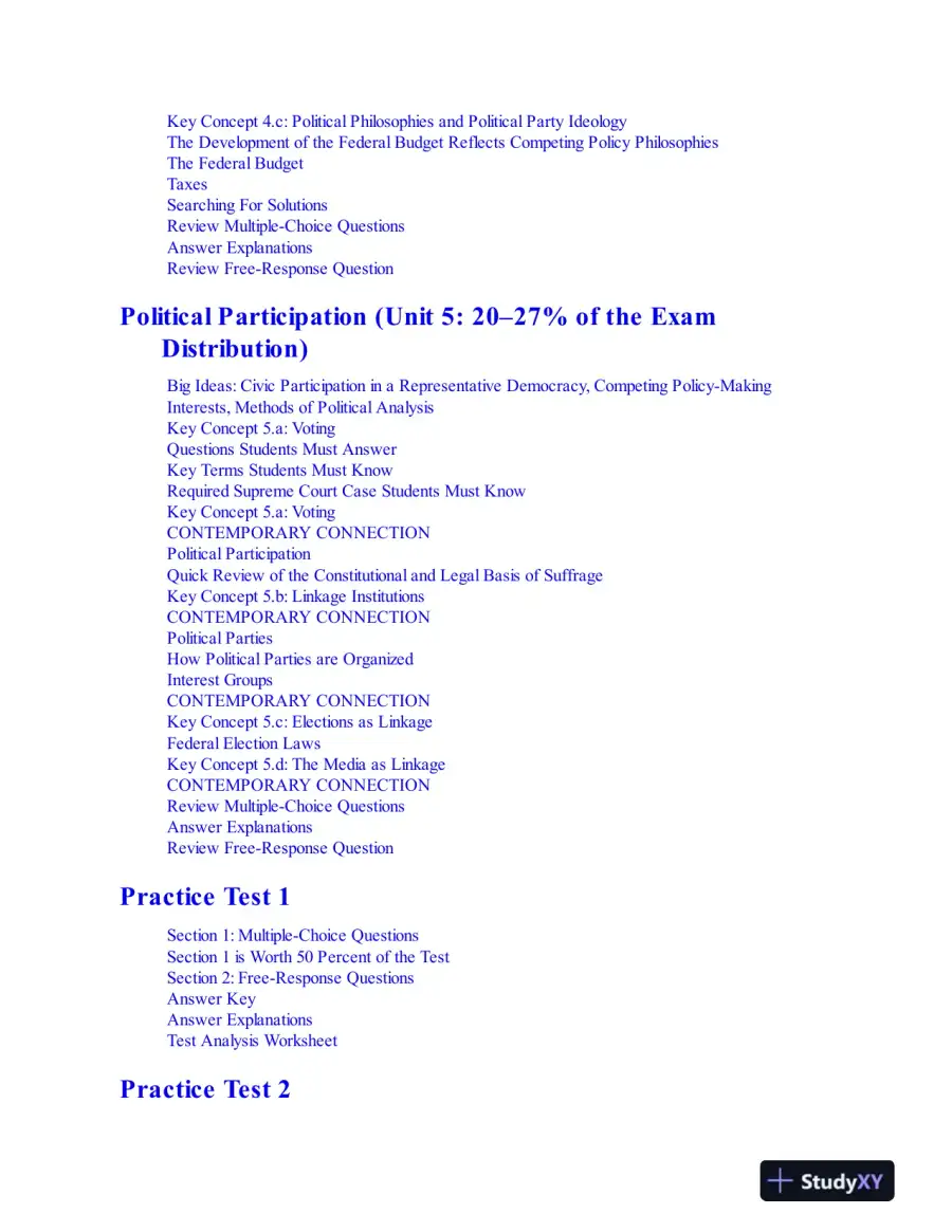 AP U.S. Government and Politics Premium, 2024: 6 Practice Tests + Comprehensive Review + Online Practice (2023), page 12