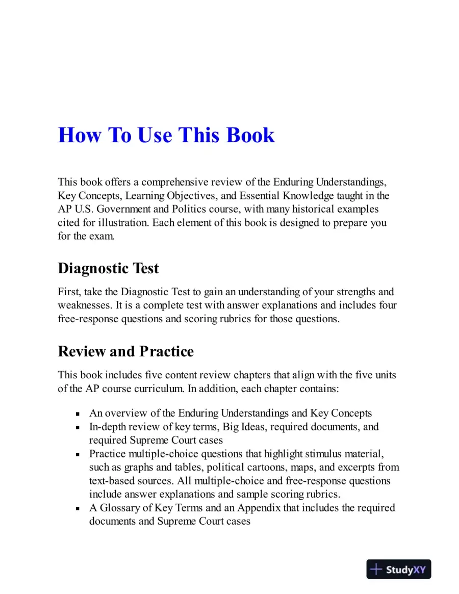 AP U.S. Government and Politics Premium, 2024: 6 Practice Tests + Comprehensive Review + Online Practice (2023), page 14