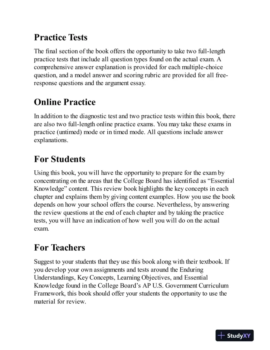 AP U.S. Government and Politics Premium, 2024: 6 Practice Tests + Comprehensive Review + Online Practice (2023), page 15