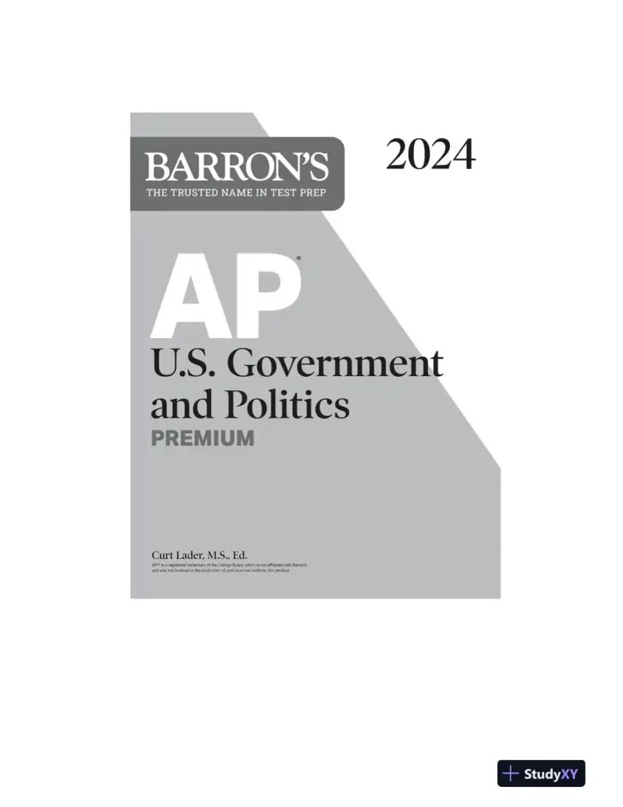 AP U.S. Government and Politics Premium, 2024: 6 Practice Tests + Comprehensive Review + Online Practice (2023), page 3