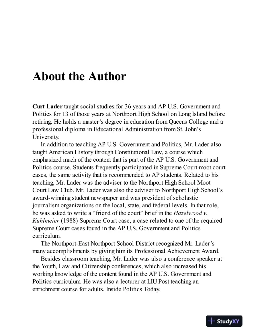 AP U.S. Government and Politics Premium, 2024: 6 Practice Tests + Comprehensive Review + Online Practice (2023), page 8