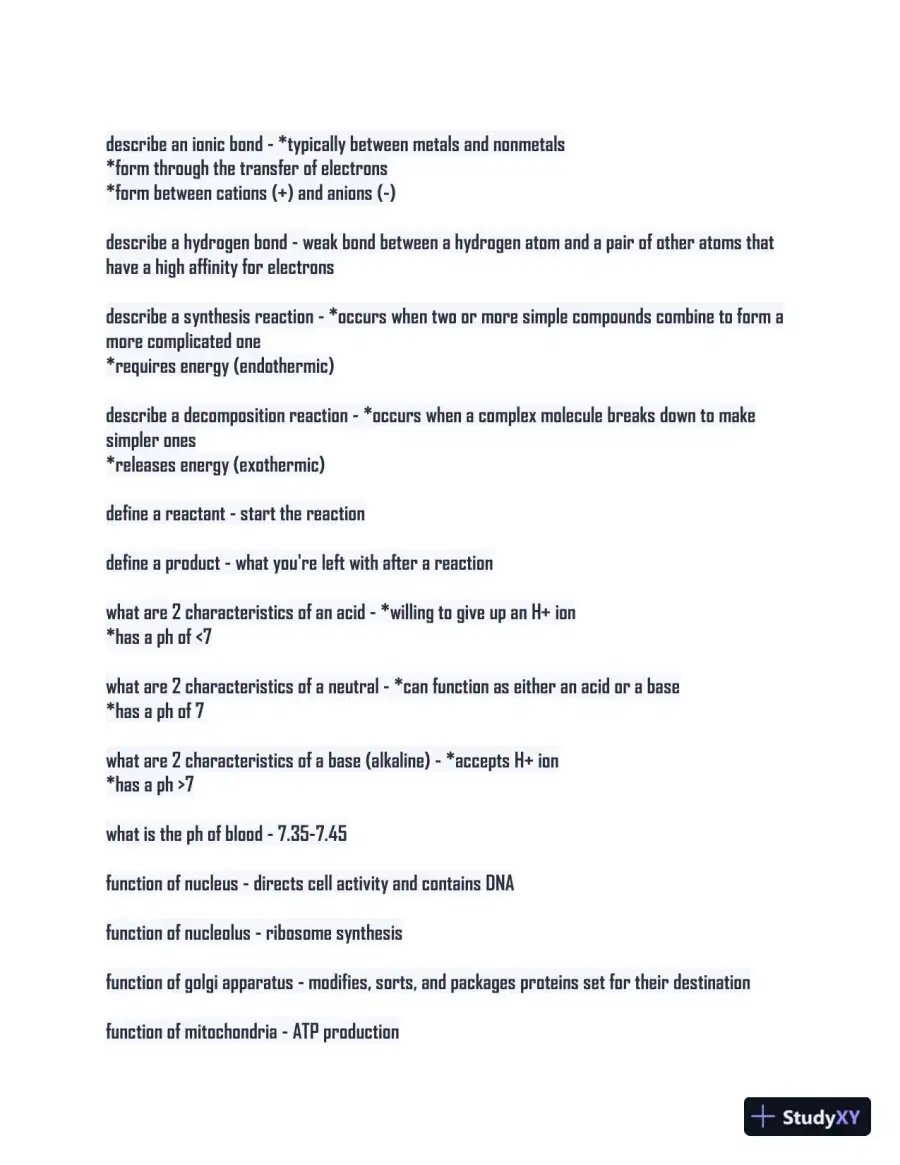 2024 BIOS252 Biology Comprehension Exam With Answers (133 Solved Questions), page 5