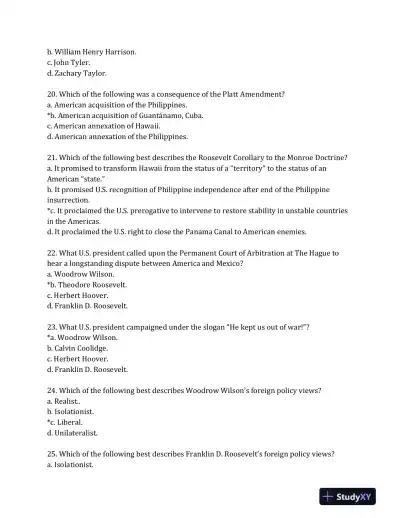 Contemporary American foreign Policy: Influences, Challenges, and Opportunities 1st Edition Test Bank - Page 15 preview image