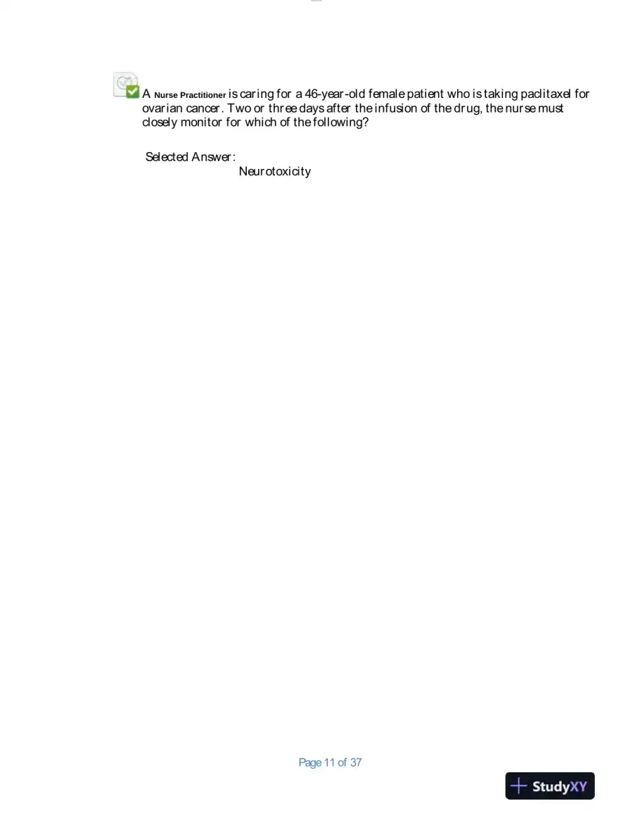 2020 NURS6521 Walden University Advanced Pharmacology Final Exam With Answers (100 Solved Questions), page 11