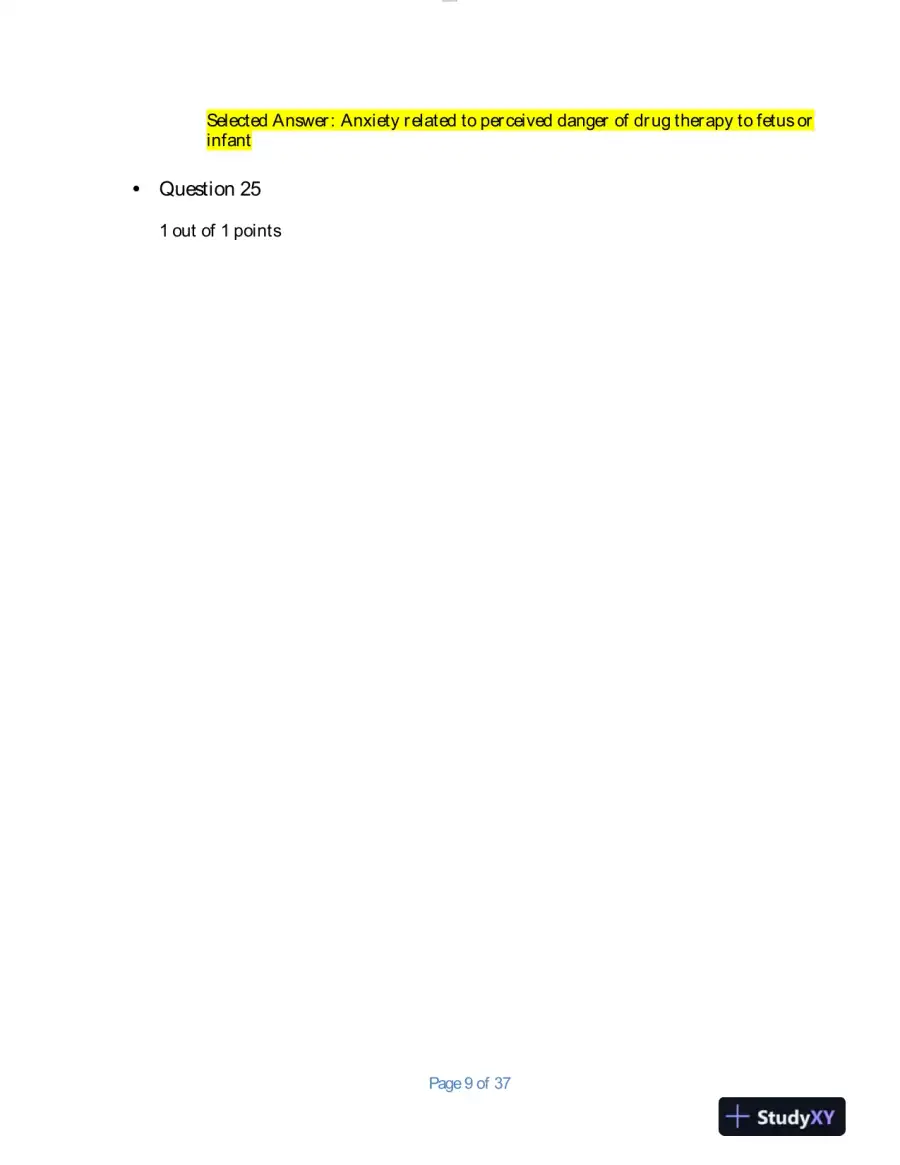 2020 NURS6521 Walden University Advanced Pharmacology Final Exam With Answers (100 Solved Questions), page 9