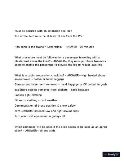 2024 RYANAIR Final Exam with Answers (327 Solved Questions) - Page 15 preview image