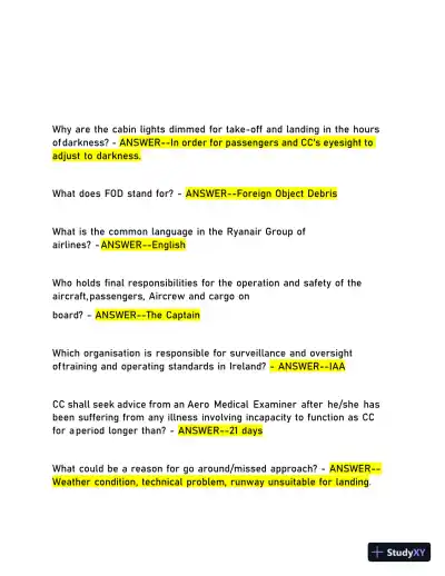 2024 RYANAIR Final Exam with Answers (327 Solved Questions) - Page 3 preview image