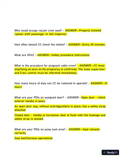 2024 RYANAIR Final Exam with Answers (327 Solved Questions) - Page 4 preview image