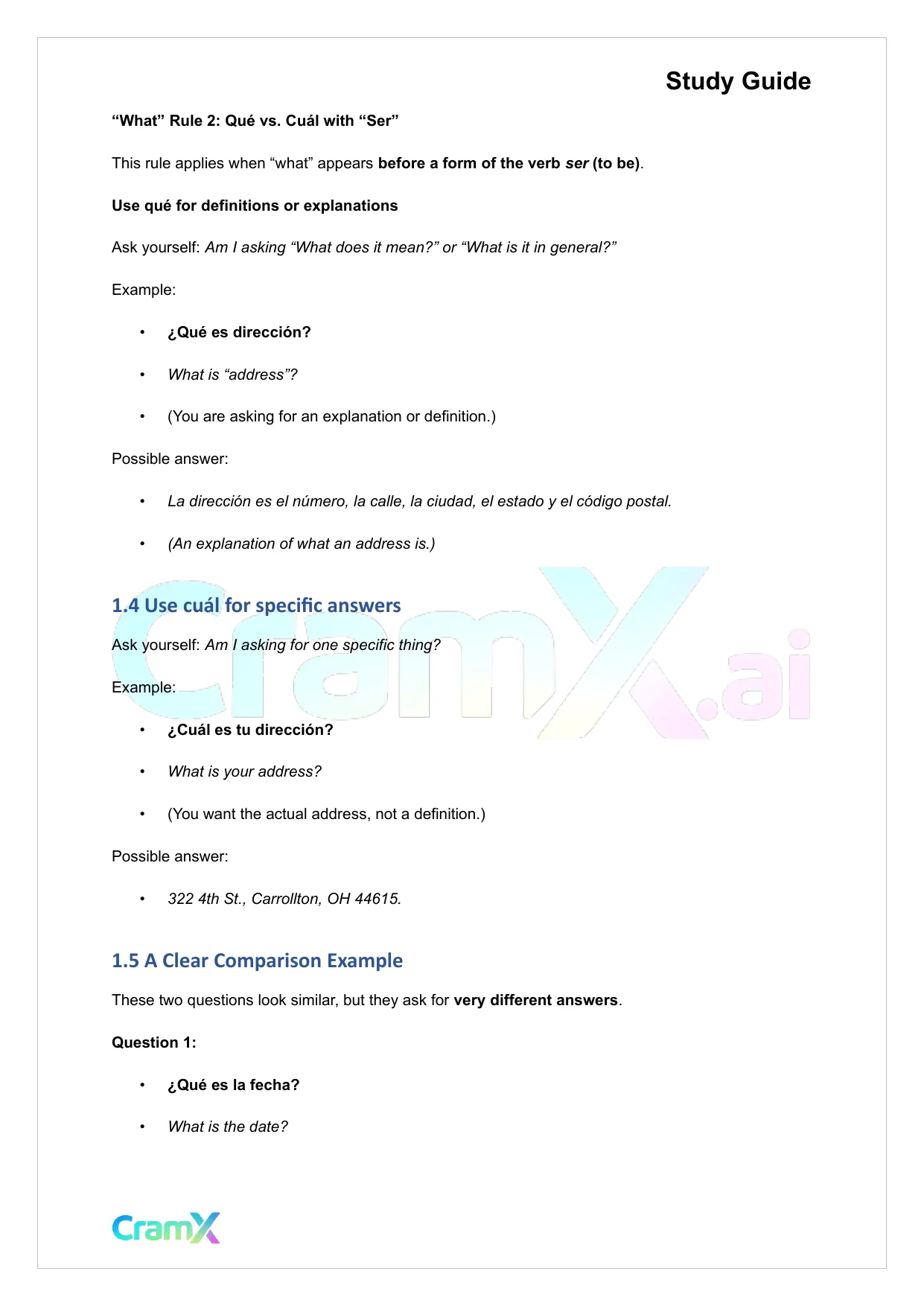 Spanish II - Sentence and Question Structure - Page 3 preview image