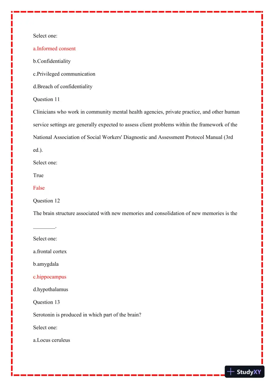 2023 NU665 Psychopathology Week 8 Midterm Exam With Answers (50 Solved Questions), page 5