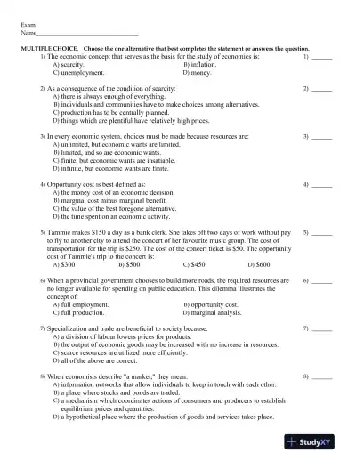 Microeconomics 14th Canadian Edition Test Bank - Page 1 preview image