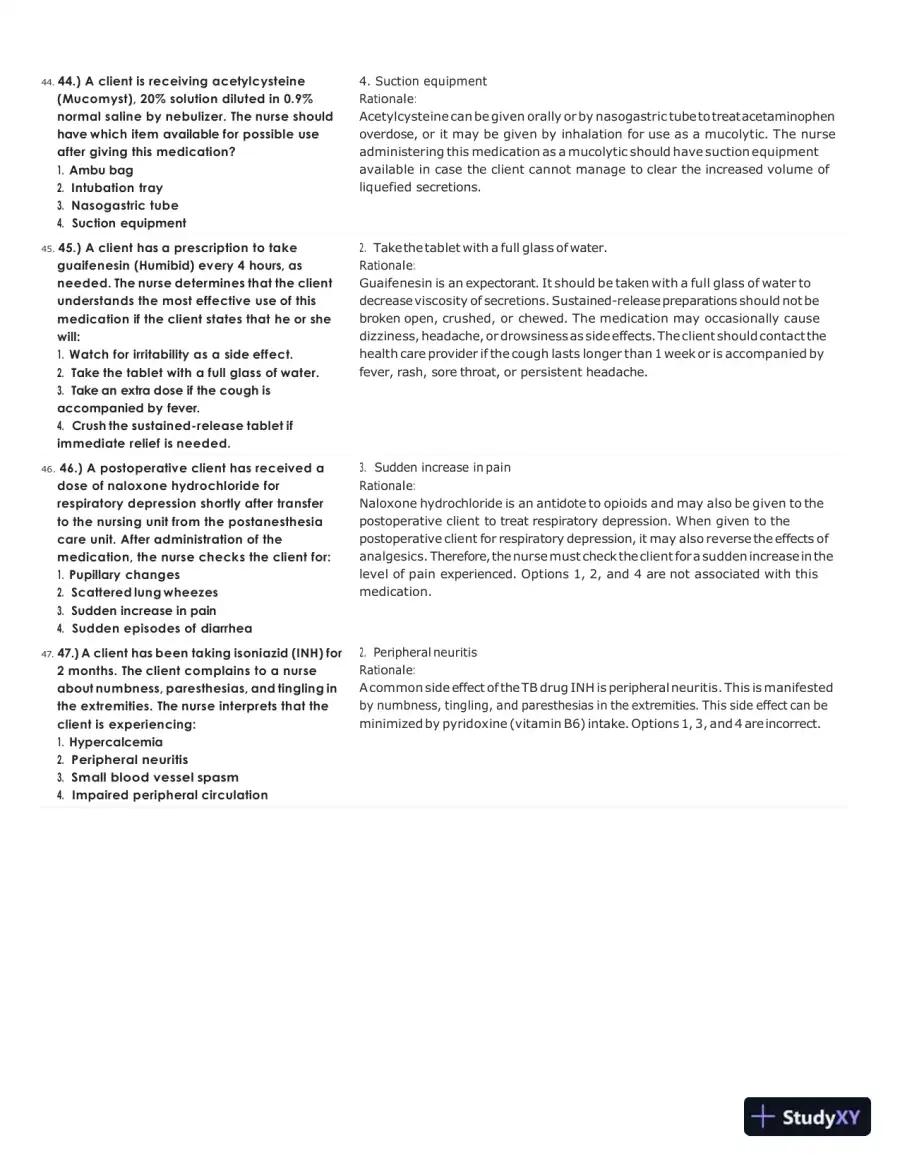 ATI Pharmacology Proctored Test Bank with Answers (313 Solved Questions), page 12