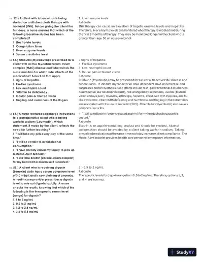 ATI Pharmacology Proctored Test Bank with Answers (313 Solved Questions) - Page 14 preview image