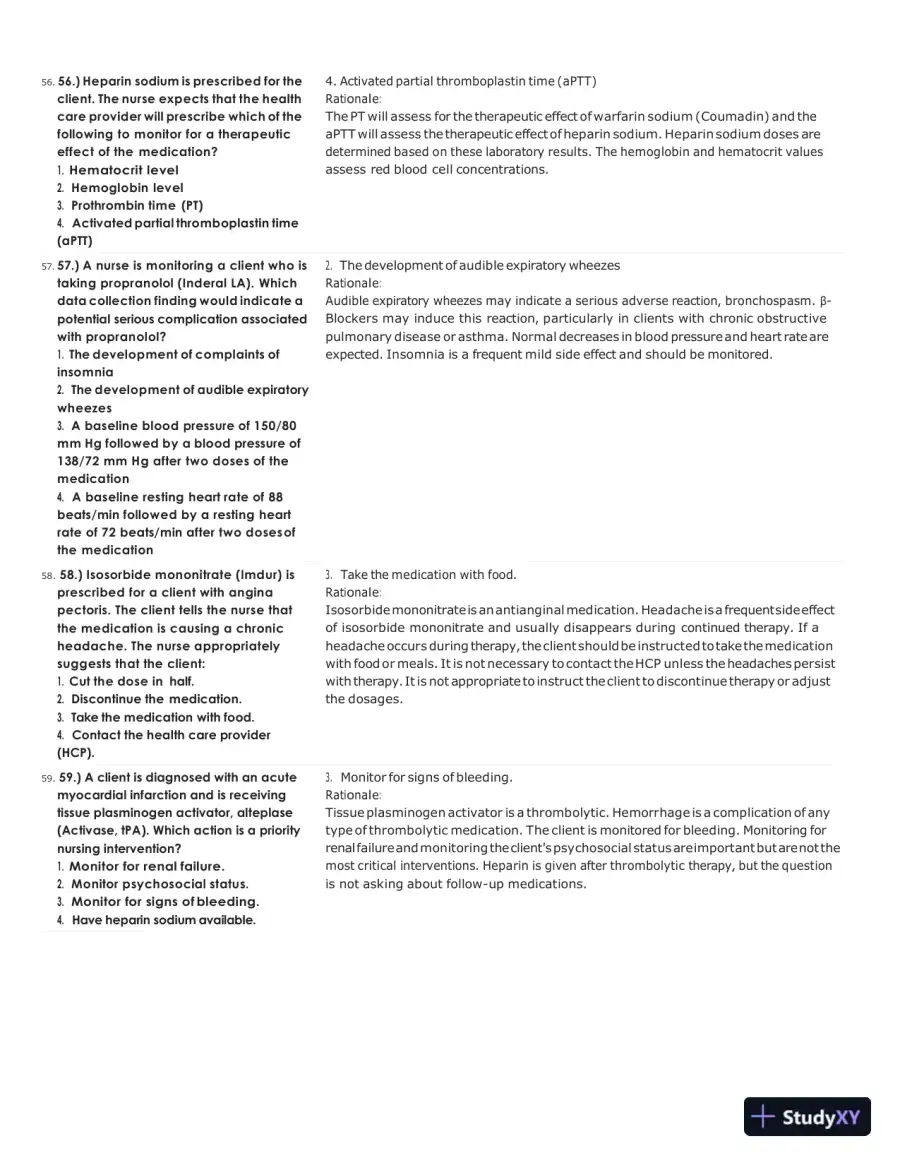 ATI Pharmacology Proctored Test Bank with Answers (313 Solved Questions), page 15