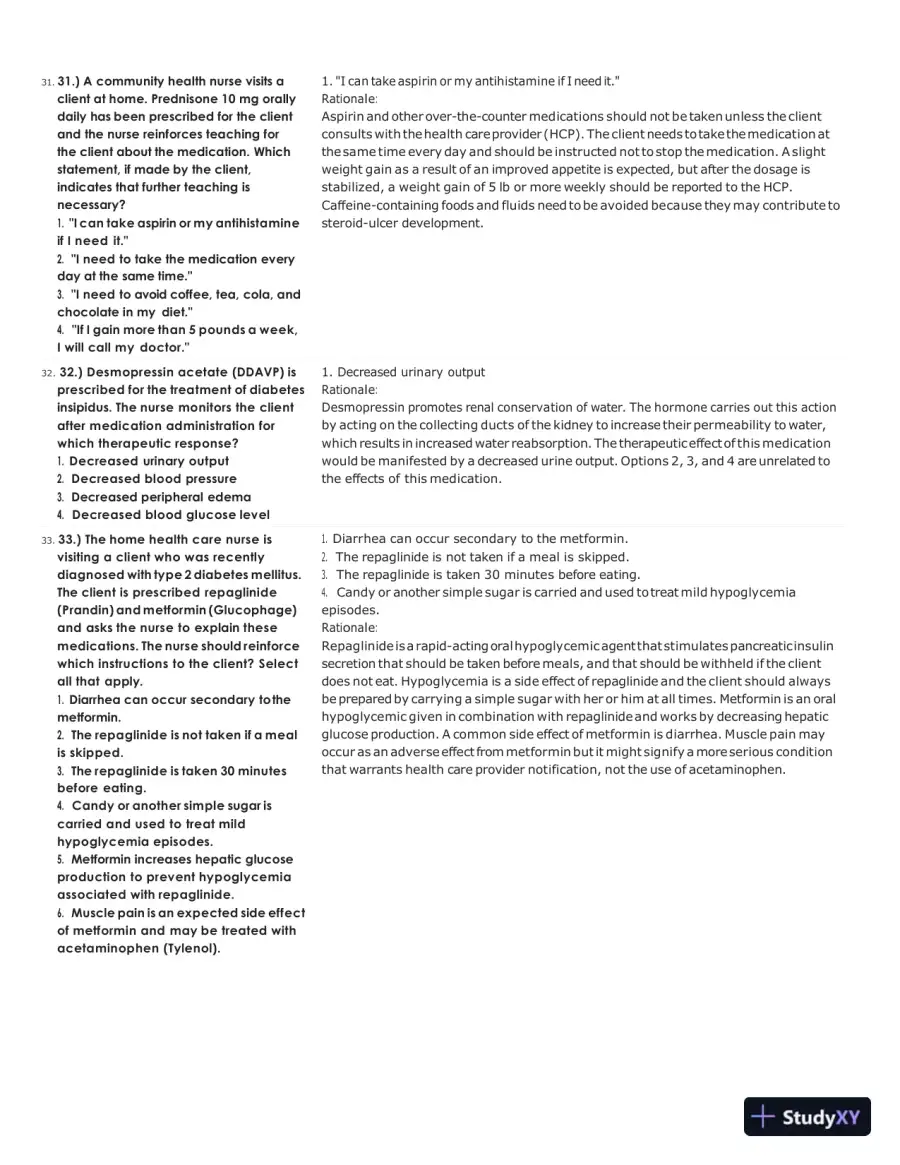 ATI Pharmacology Proctored Test Bank with Answers (313 Solved Questions), page 9
