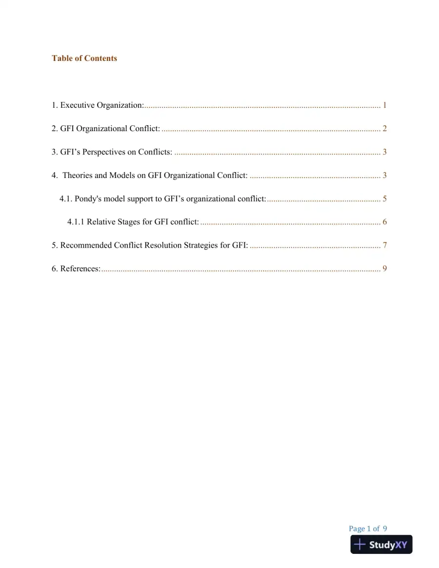 GFI Organizational Conflicts and Resolution Strategies, page 4