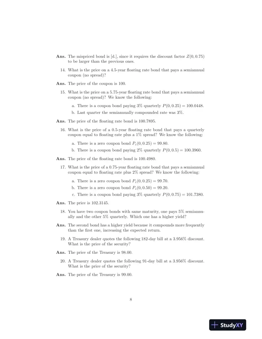 Fixed Income Securities: Valuation, Risk, And Risk Management, 1st Edition Test Bank, page 9