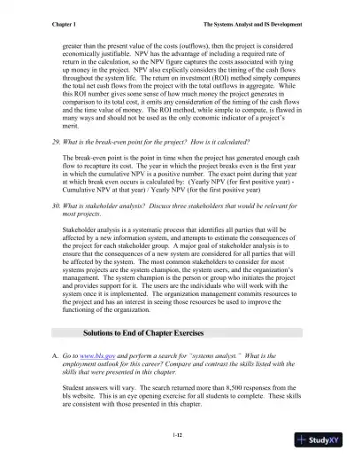 Solution Manual for Systems Analysis and Design, 7th Edition - Page 13 preview image