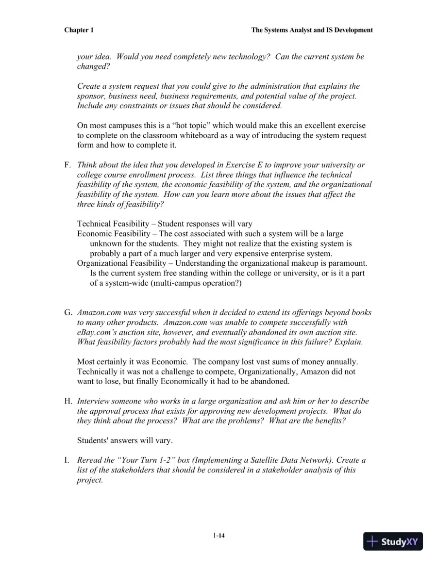 Solution Manual for Systems Analysis and Design, 7th Edition, page 15