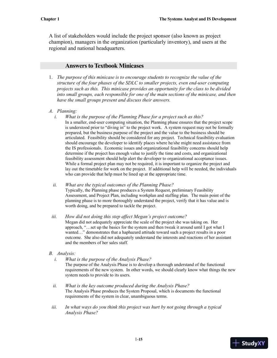 Solution Manual for Systems Analysis and Design, 7th Edition, page 16