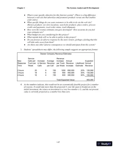 Solution Manual for Systems Analysis and Design, 7th Edition - Page 18 preview image