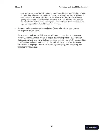 Solution Manual for Systems Analysis and Design, 7th Edition - Page 22 preview image