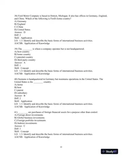 Test Bank for International Business: A Managerial Perspective, 9th Edition - Page 11 preview image