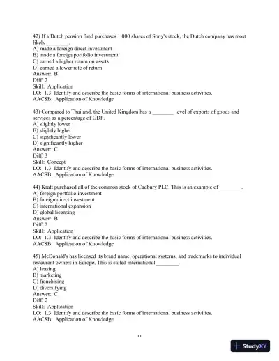 Test Bank for International Business: A Managerial Perspective, 9th Edition - Page 12 preview image