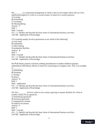 Test Bank for International Business: A Managerial Perspective, 9th Edition - Page 13 preview image