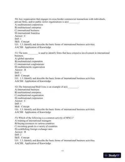 Test Bank for International Business: A Managerial Perspective, 9th Edition - Page 14 preview image