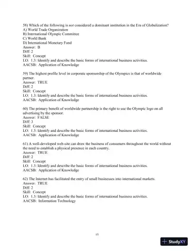 Test Bank for International Business: A Managerial Perspective, 9th Edition - Page 16 preview image