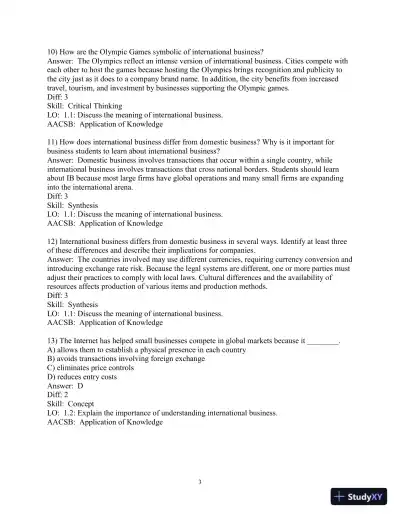 Test Bank for International Business: A Managerial Perspective, 9th Edition - Page 4 preview image