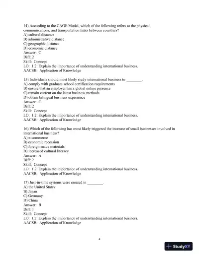 Test Bank for International Business: A Managerial Perspective, 9th Edition - Page 5 preview image